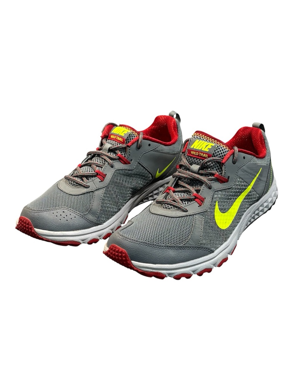 Nike Wild Trail Running Shoes Men’s 10.5 Gray Red Athletic Sneakers 642833-003